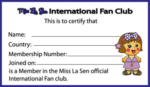  Miss La Sen international fan club card