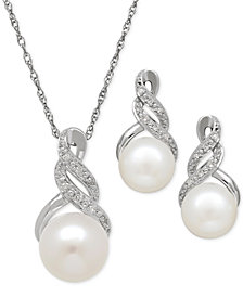  Pearl Pendant And Earring Set