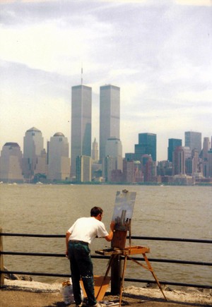  Man Painting The Twin Towers