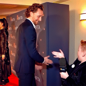 Braydon catching up with Tom Hiddleston at the 2019 BAFTA Film Gala