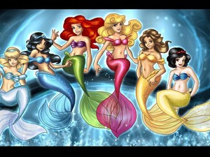  Disney Princesses as Những nàng tiên cá