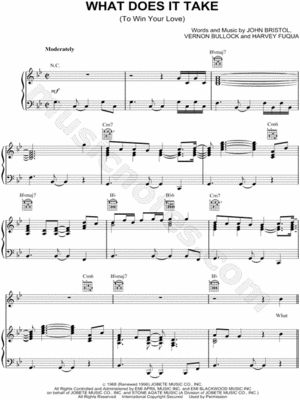 Sheet Music To What Does It Take (To Win Your Love)