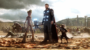  Thor arriving in Wakanda in Infinity War