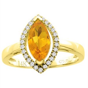  Citrine And Diamond Ring