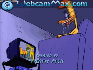  Duckman watching The Simpson on the TV