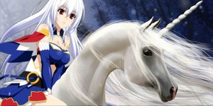  Eleonora Viltaria riding on her Beautiful White Unicorn конь