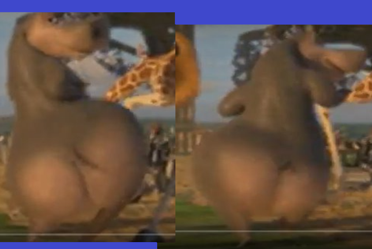 Gloria the Hippopotamus Fan Art: Gloria`s SEXY round butt.