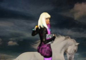  Nicki Minaj riding on her Beautiful White Horse