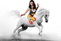 Nicki Minaj riding on her Beautiful White Stallion - nicki-minaj fan art