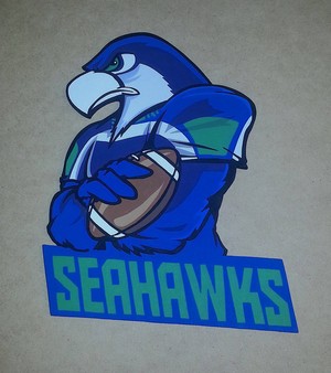 Seahawks Wooden Handmade Logo