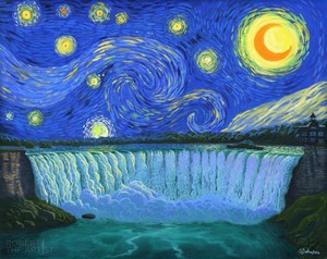  Starry. Night Over Niagara Falls