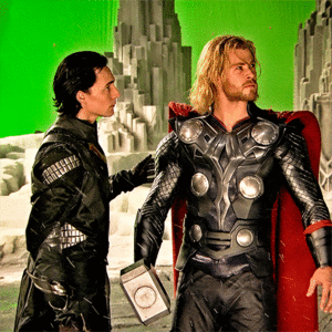  Tom Hiddleston and Chris Hemsworth on the set of Thor (2011)
