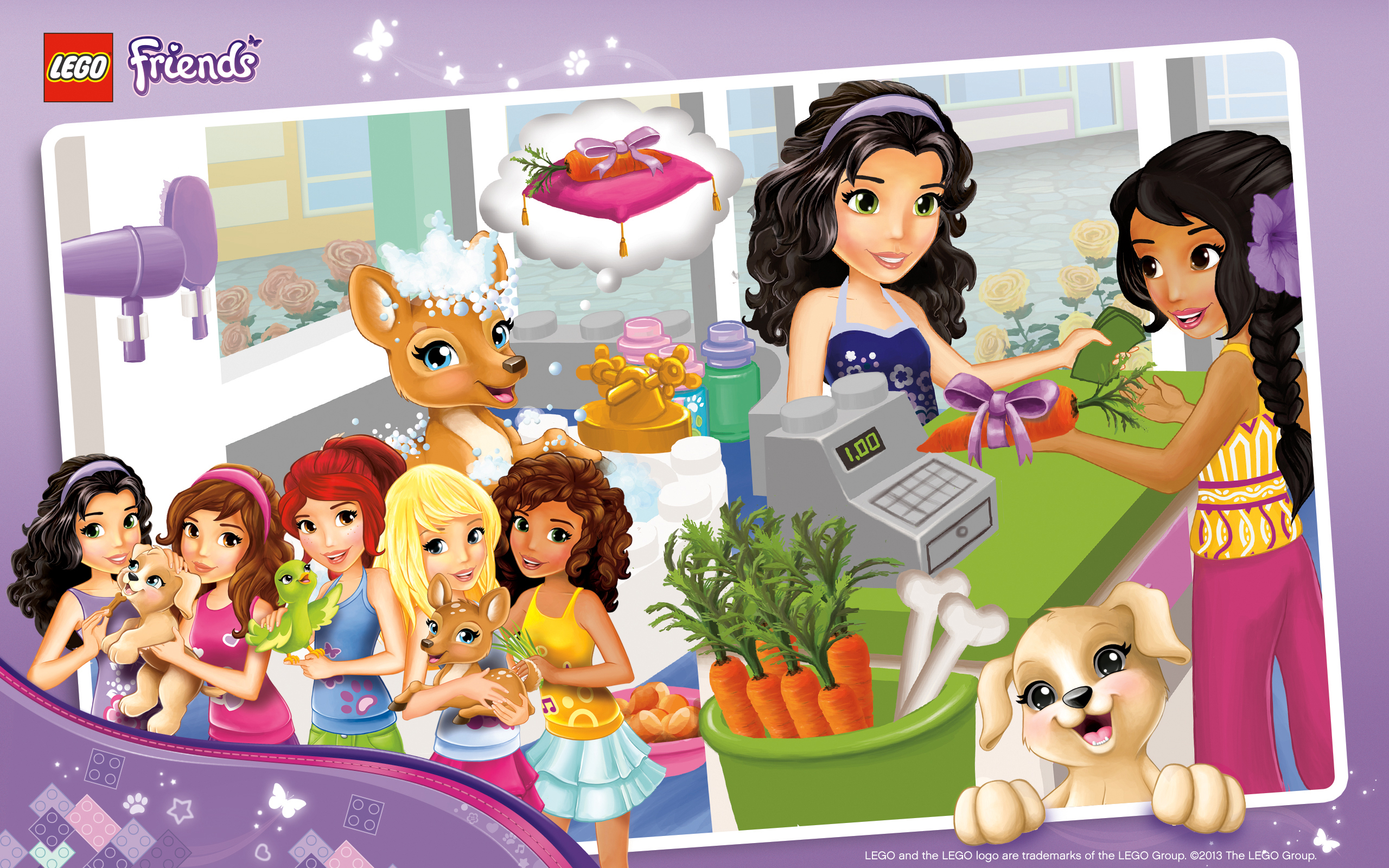 Wallpaper of Animals for fans of lego friends. 
