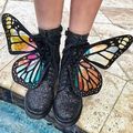 Black Glitter Butterfly Shoes - random photo