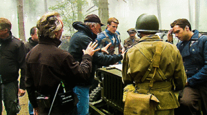  Chris Evans and Sebastian Stan behind the scenes of Captain America: The First Avenger (2011)