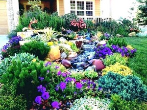 Front Flower Bed With Rocks