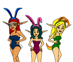  Keira Hagai, Tess, and Ashelin Praxis from Jak and Daxter (Bunnies)