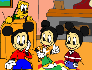  My Boys All Grown Up দ্বারা Mickey মাউস to Morty and Ferdie Fieldmouse with Pluto