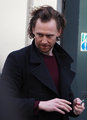 Tom Hiddleston at the stage door of Harold Pinter Theatre after performing Betrayal on May 21, 2019 - tom-hiddleston photo