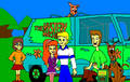 what_new_scooby_doo__shaggy_velma_and_fred_x_daphne with scrappy doo - scooby-doo fan art