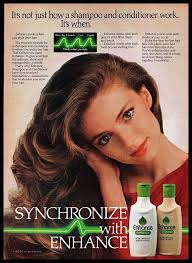 A Vintage Promo Ad For Enhance Haircare Products