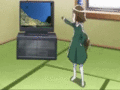 Mashiro watching Zyu2 on the TV - anime fan art