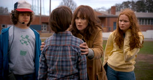 Dustin, Will, Joyce and Max in Will the Wise (2x04)