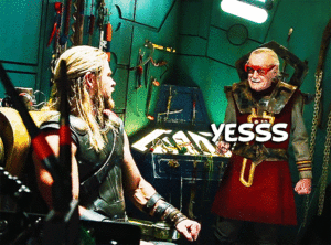  Stan Lee and Chris Hemsworth behind the scenes of Thor: Ragnarok