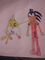 Tails as PAC-MAN and Sonic as Klonoa - drawing photo