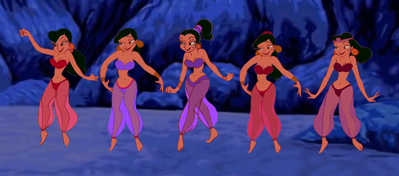 Now here are the belly dancers the Genie summoned for the song, "P...
