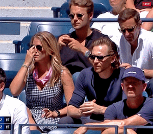  Tom Hiddleston at the US Open on September 3, 2019