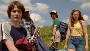 Will, Lucas, Dustin and Max in Suzie, Do You Copy? (3x01)