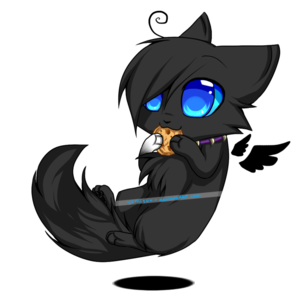  चीबी scourge with wings eating a cookie!