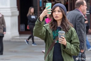 Gemma Chan on the set of The Eternals in London (2019)