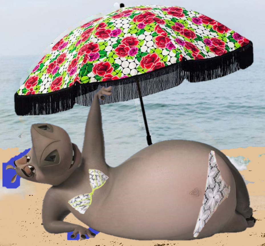 Gloria the Hippopotamus tagahanga Art: Gloria in bikini and at the tabing-d...