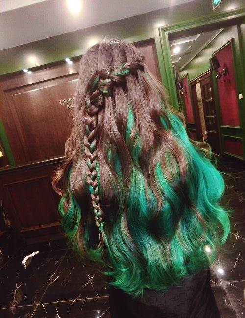 Green Ombre Brown Mint Hair Color Ideas