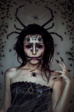 Halloween spider makeup/costume🧡🎃🍂✨🖤🕷️