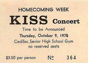  KISS ~Cadillac, Michigan…October 9-10,1975 (Cadillac High School-homecoming)