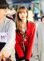Lisa at Incheon Intl. Airport Back from Paris After Attending CELINE Show - black-pink photo