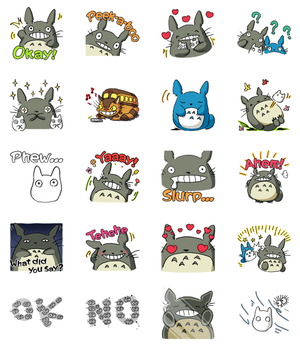 My Neighbor Totoro Line Stamps drawn by Toshio Suzuki