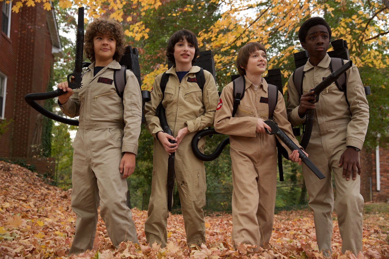 Stranger Things Photo: Stranger Things 2: The Boys in their Ghostbusters Co...
