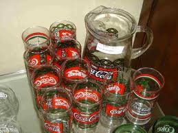 Vintage Coca Cola Glass And Pitcher Set