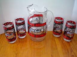 Vintage Coca Cola Glass And Pitcher Set