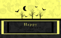 halloween - bats flying over the spooky trees wallpaper
