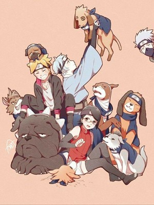 team 7 with puppies