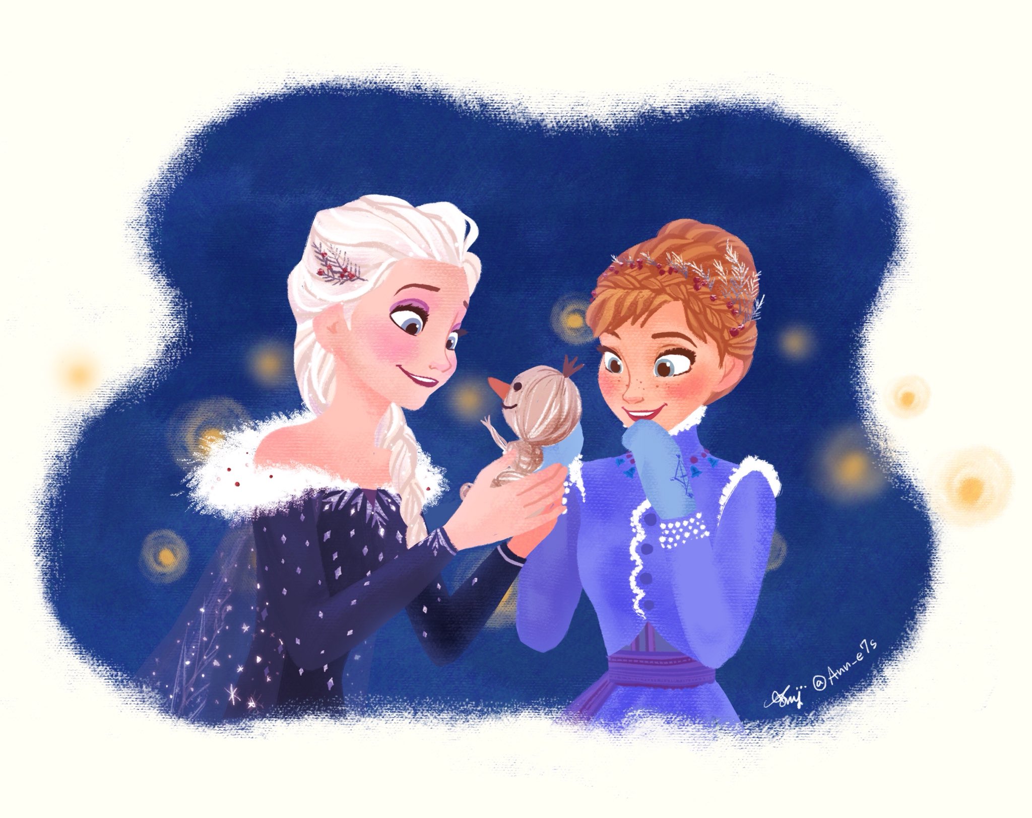 Princess Anna tagahanga Art: Anna and Elsa.