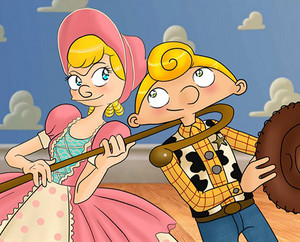  Arnold and Helga as Woody and Bo Peep