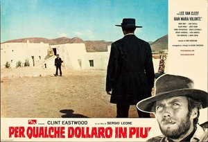  Clint Eastwood and Lee transporter, van Cleef in For A Few Dollars Mehr -movie poster