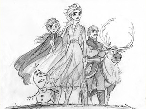  Frozen - Uma Aventura Congelante 2 Concept Art - Elsa and Anna