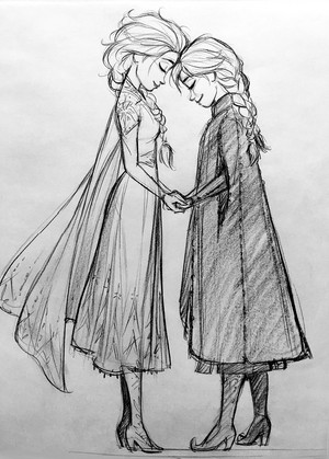  《冰雪奇缘》 2 Concept Art - Elsa and Anna